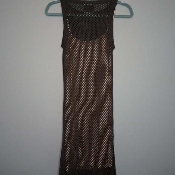 New Addison Women Dark Gray with Beige Slip Dress size M/L - Picture 9 of 11